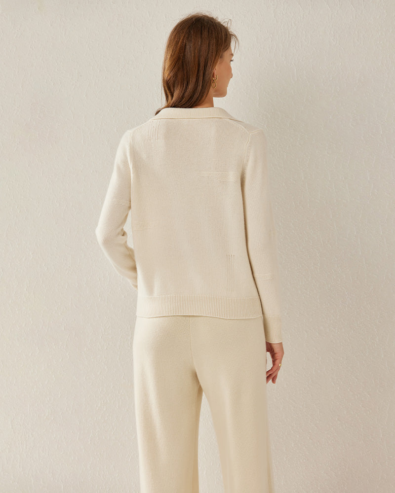Women's Polo Collar Cashmere Sweater