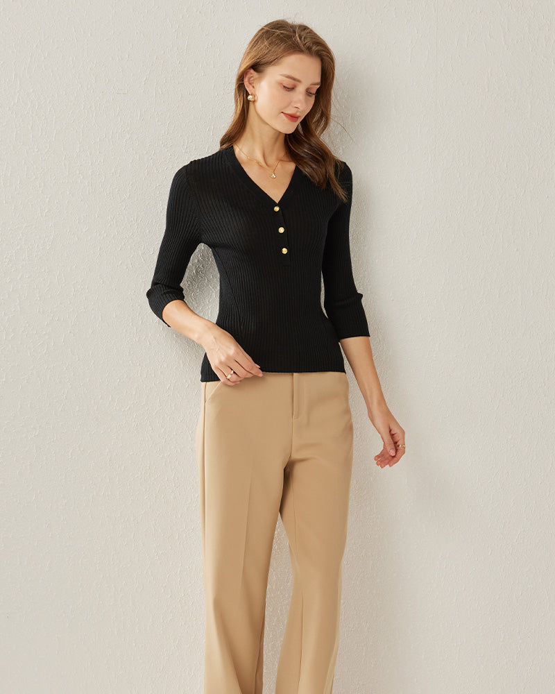 V-Neck Cashmere Pullover