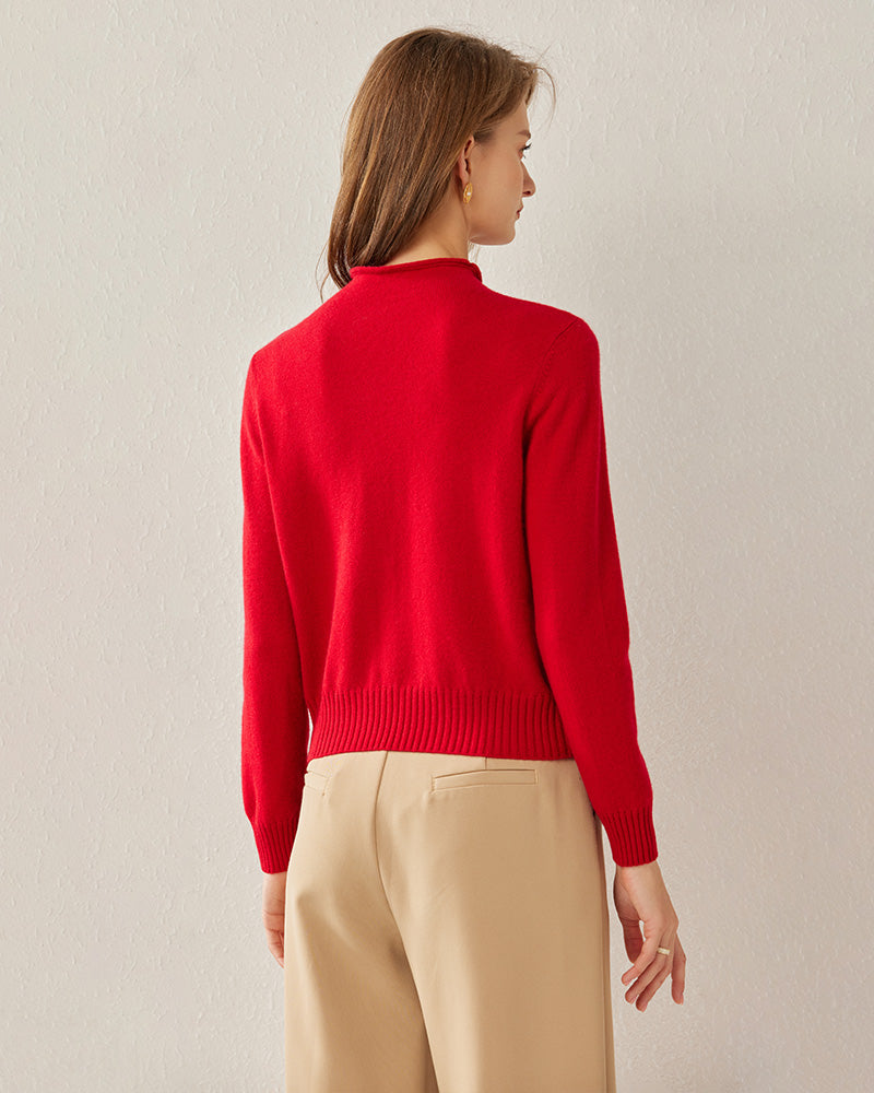 Women's Cashmere Mock Neck Sweater