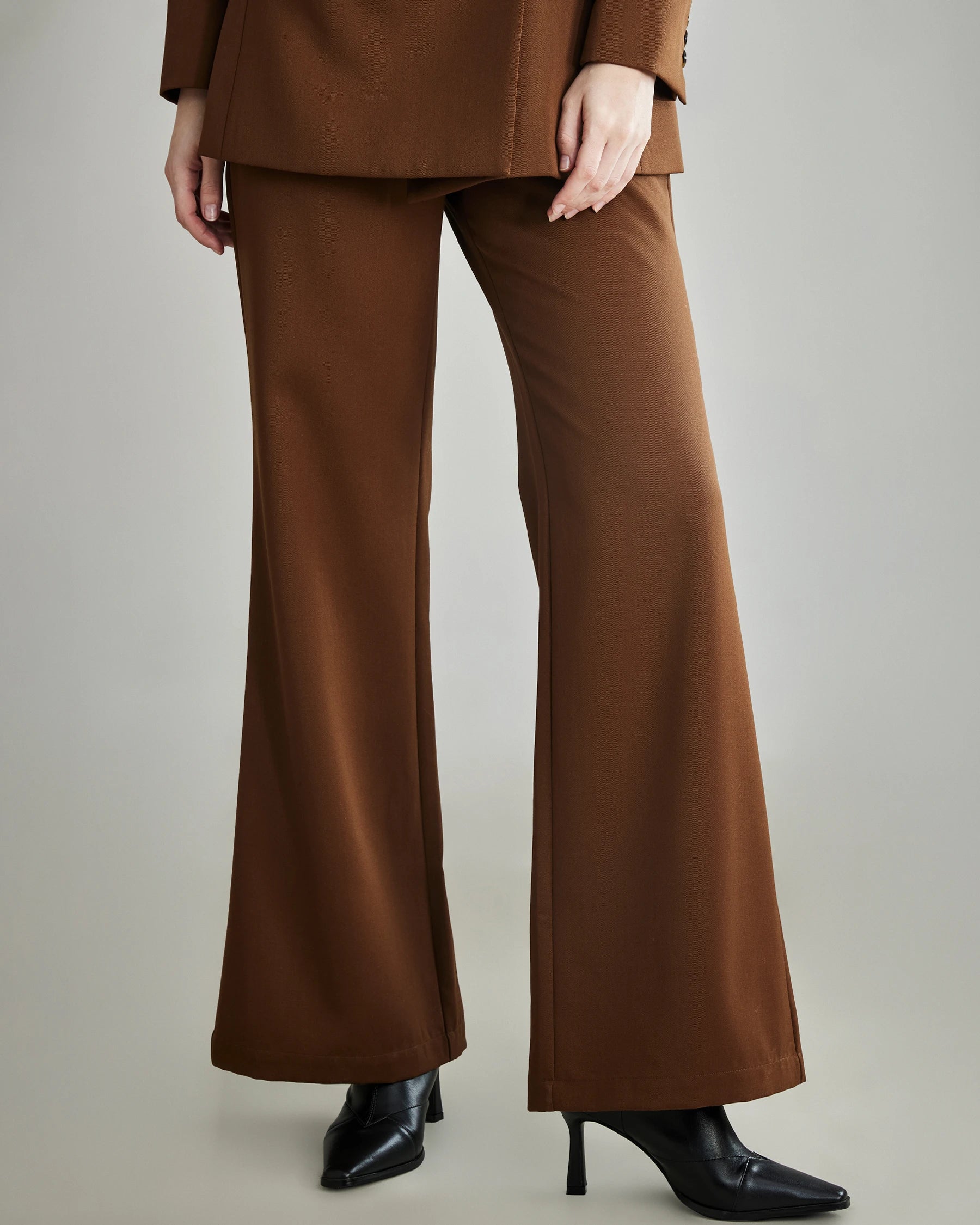 Wool Flared Suit Trousers for Women