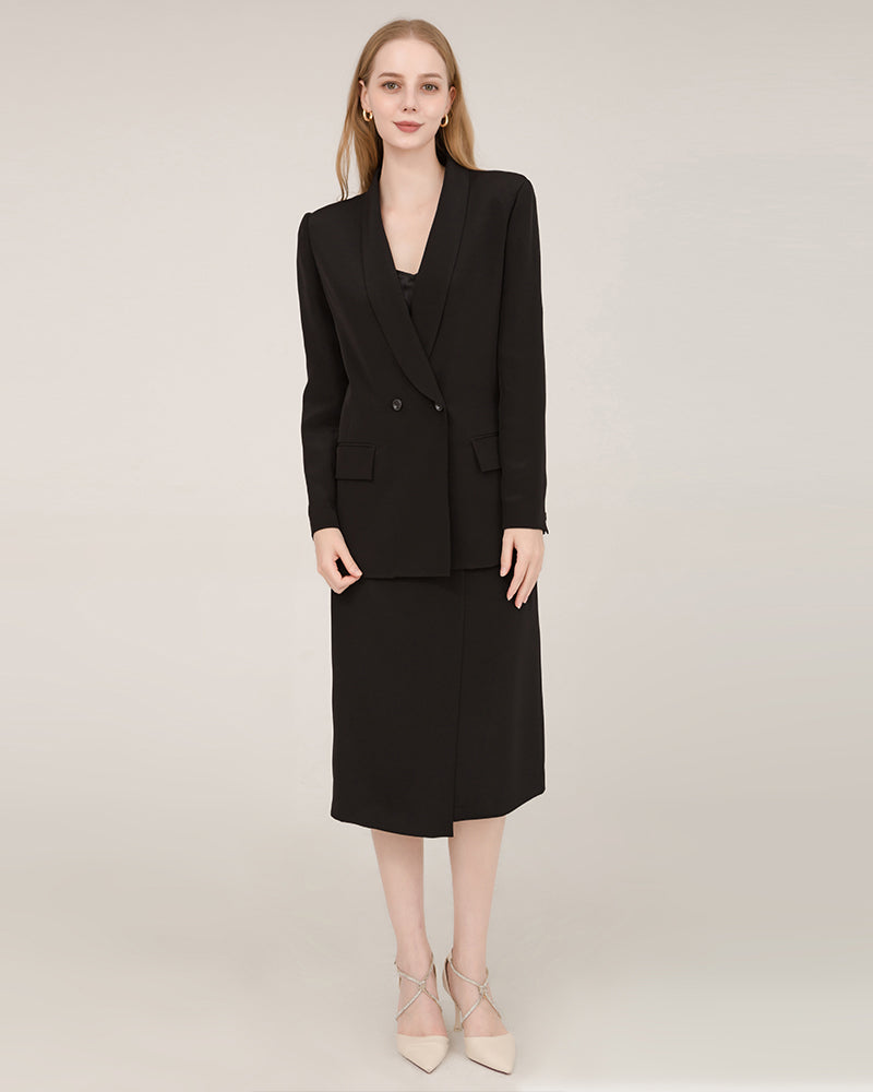 40 Momme Silk Shawl Collar Blazer