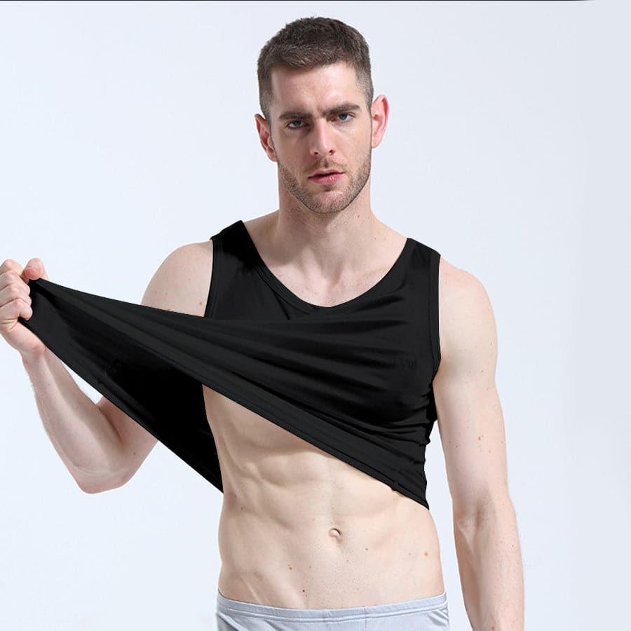 Men's Sleeveless Silk Knit Tank Top