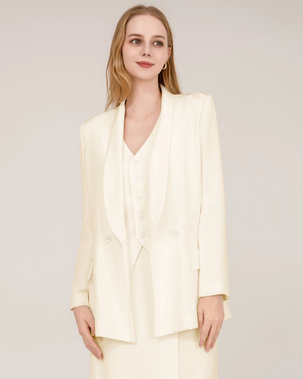 40 Momme Silk Shawl Collar Blazer
