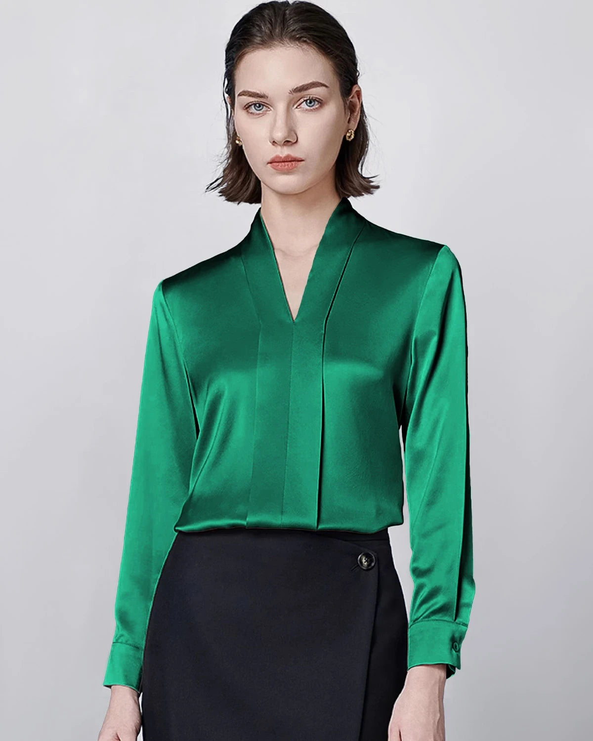 Long Sleeve Silk Blouse for Women