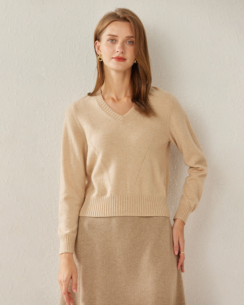 Basic V-Neck Cashmere Sweater