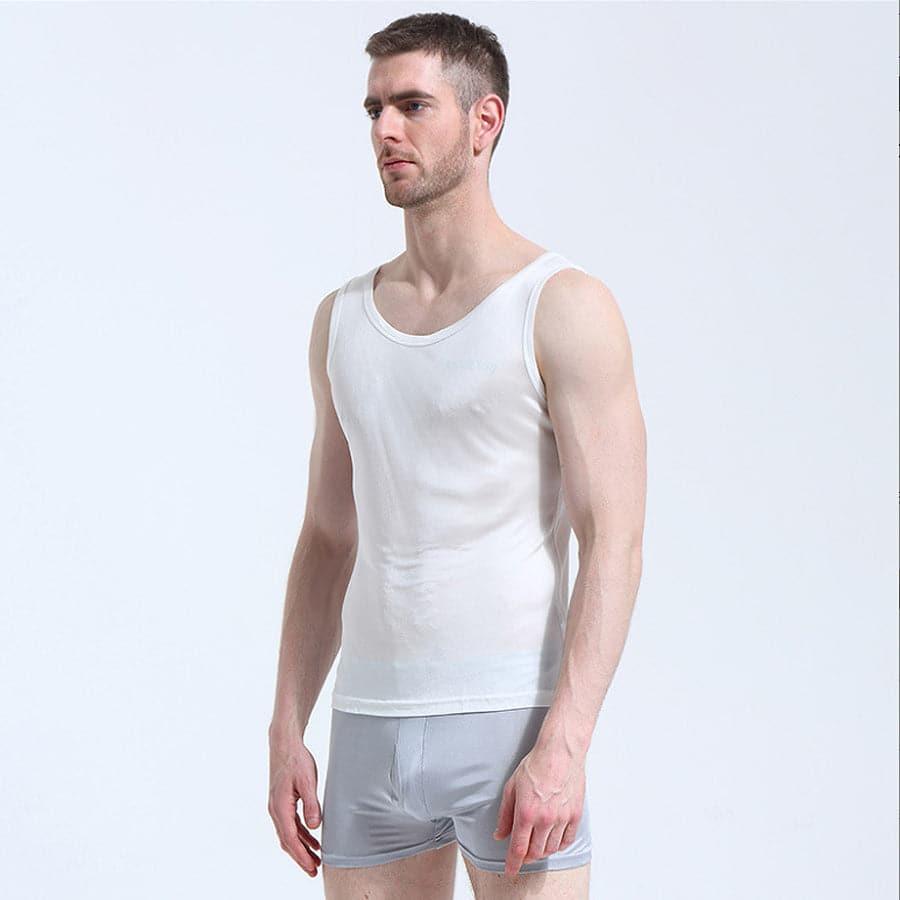 Men's Sleeveless Silk Knit Tank Top