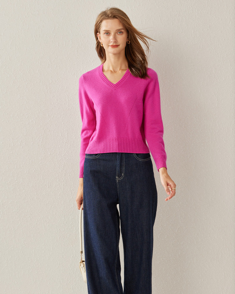 Basic V-Neck Cashmere Sweater