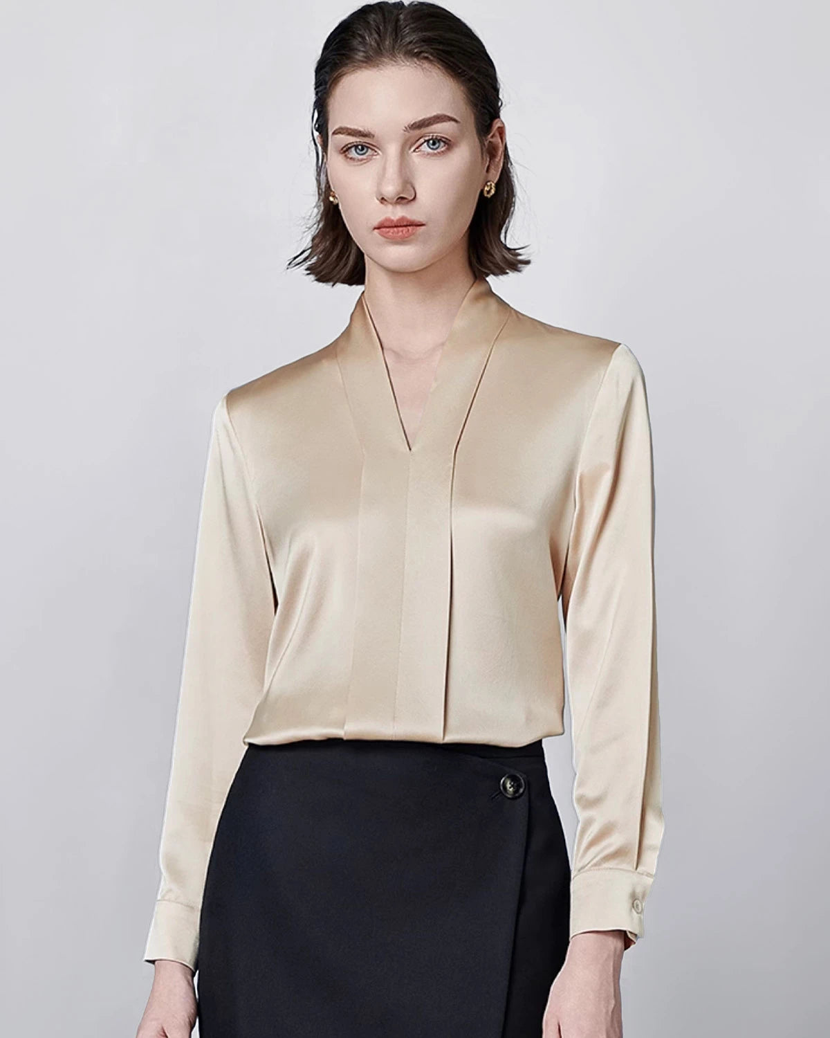 Long Sleeve Silk Blouse for Women