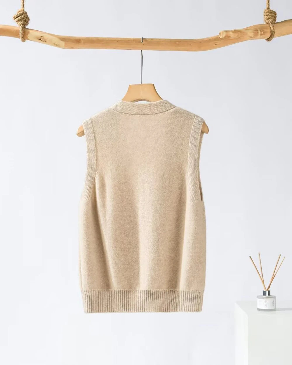 Deep V Neck Cashmere Vest