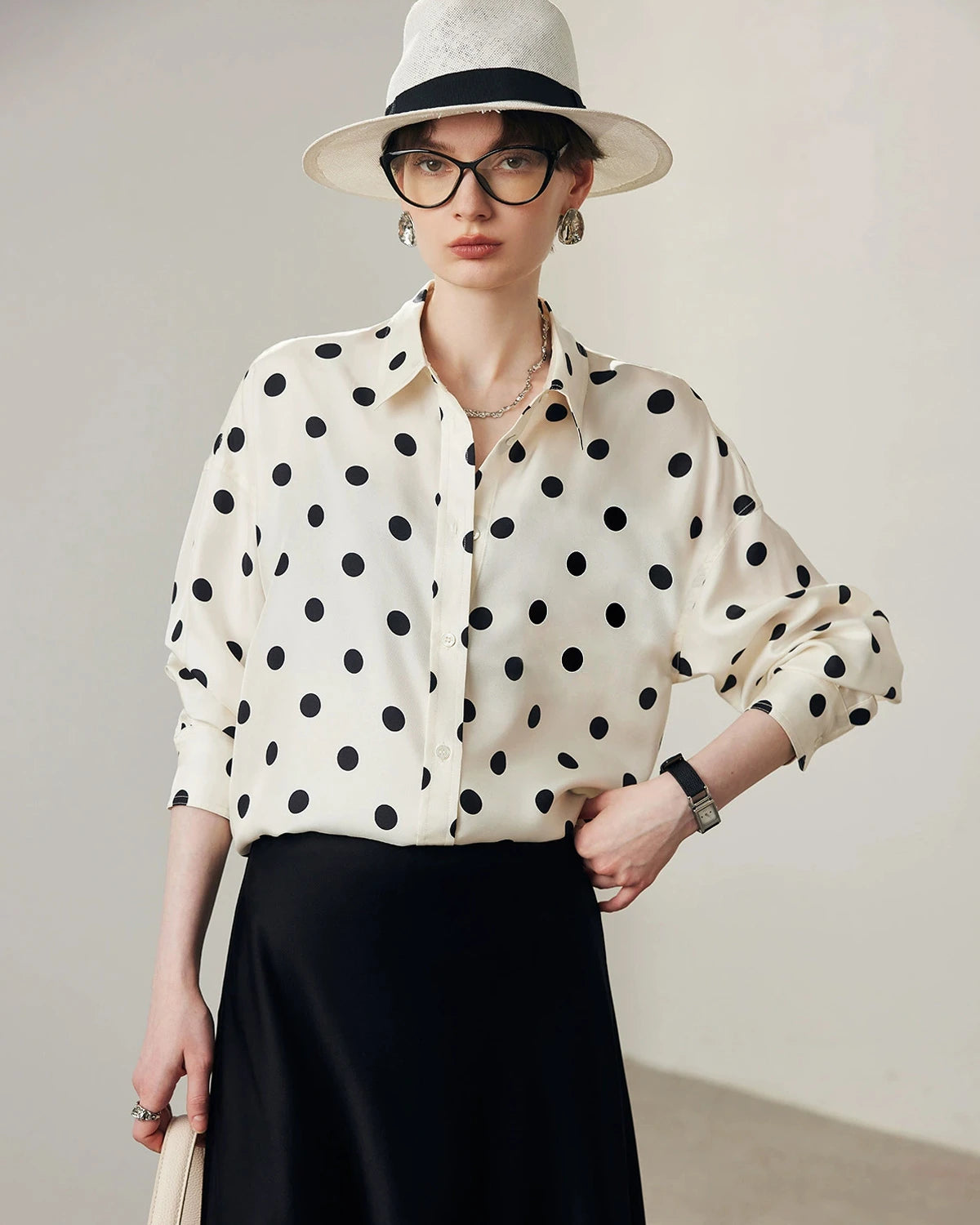 Polka Dot Silk Blouse