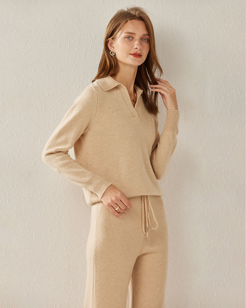 Women's Polo Collar Cashmere Sweater