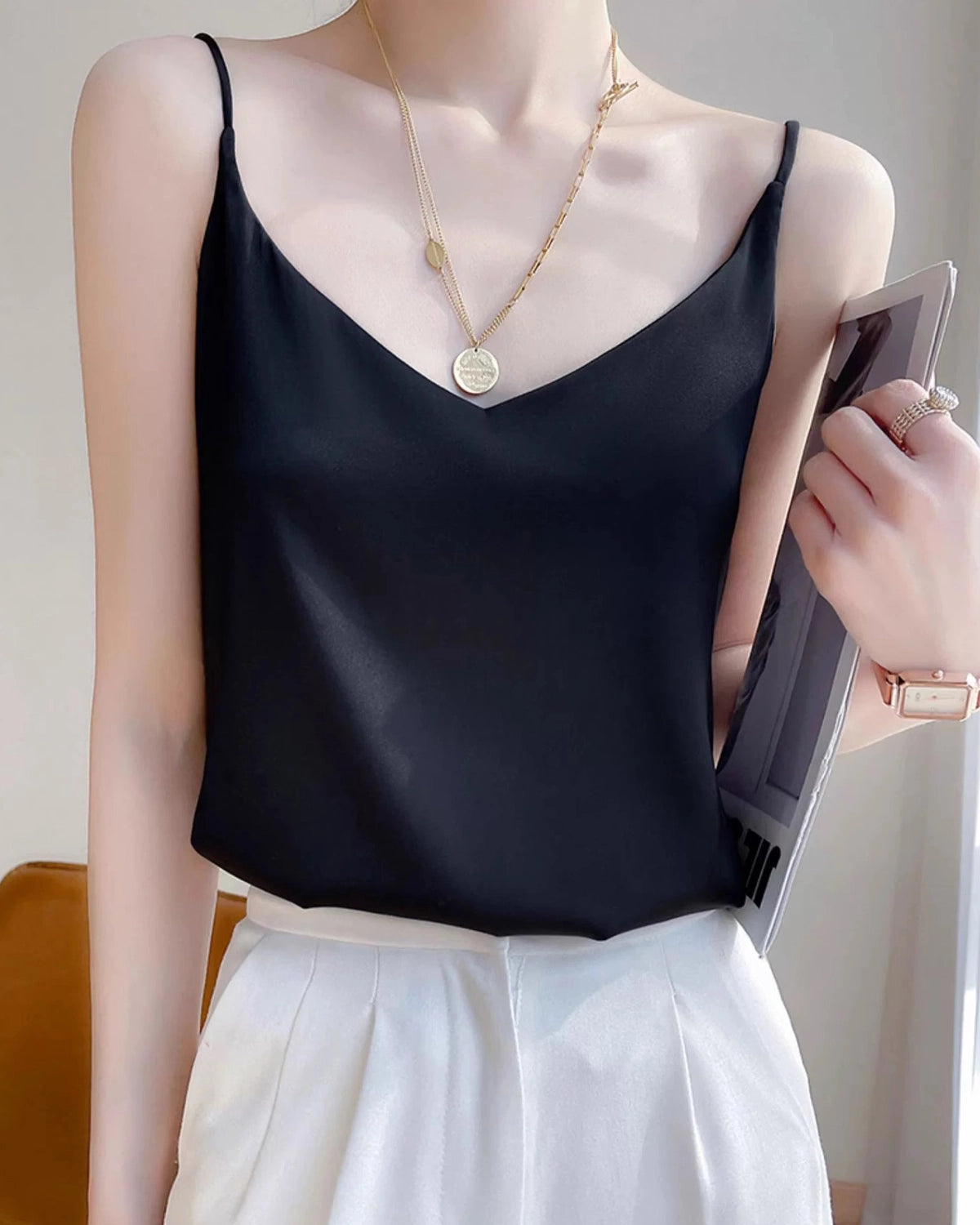 Spaghetti Strap Silk Camisole